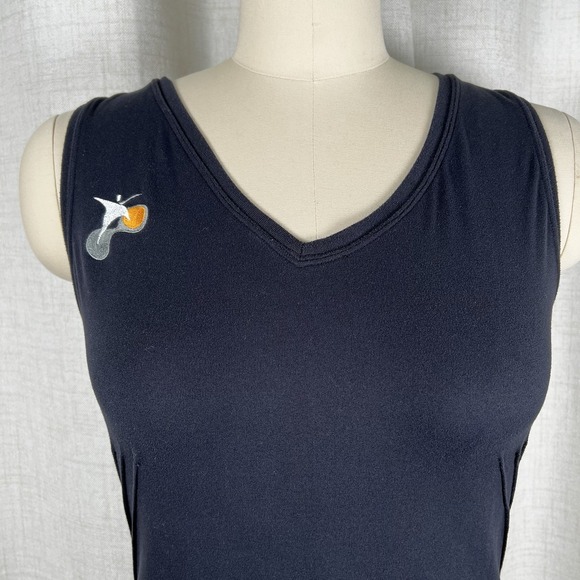 Nike Dri-Fit Womens Tank Top Medium Sleeveless Black Bicycle Print Workout Logo - Picture 2 of 15